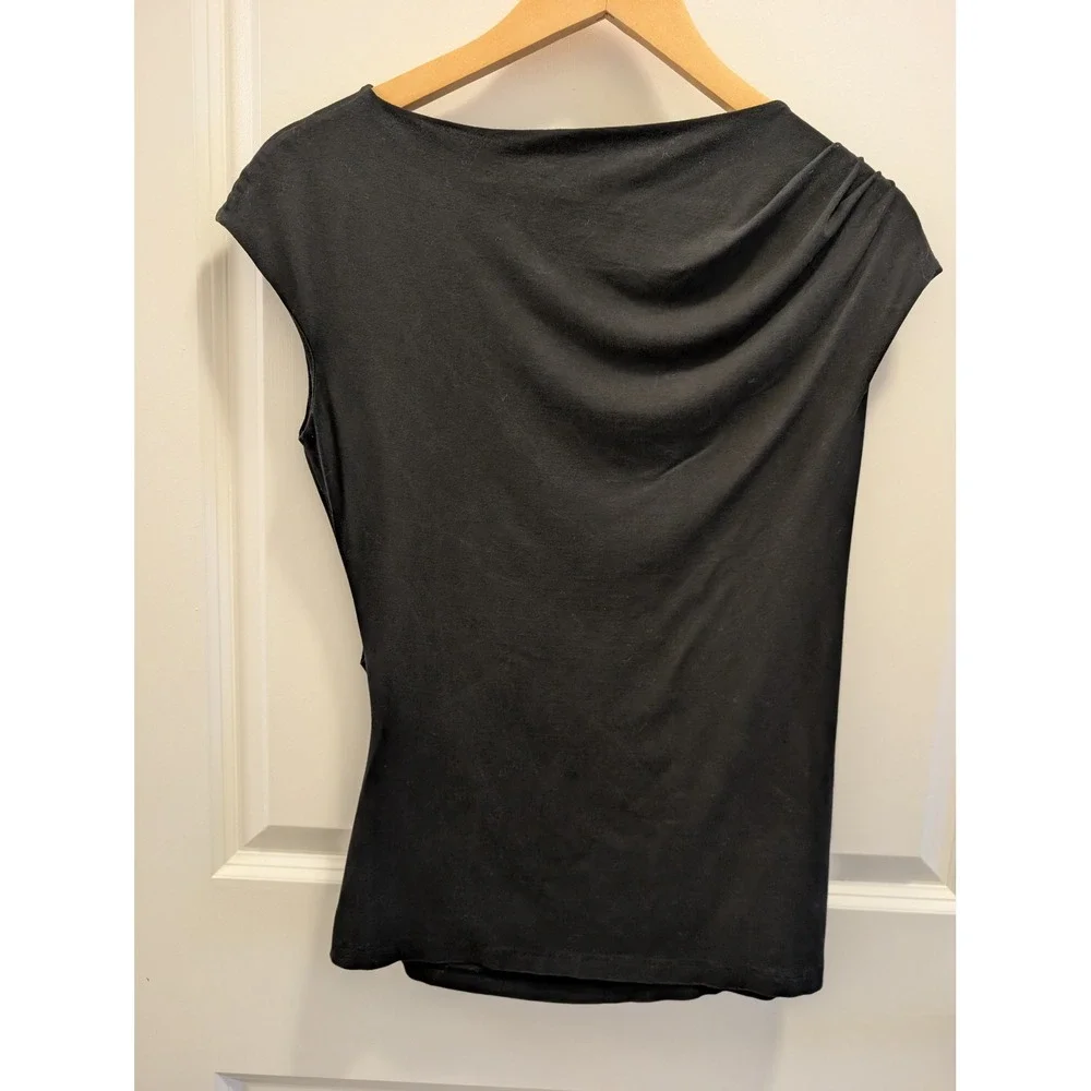 MM.LaFleur Asymmetrical Draped Sleeveless Top Cap Sleeve S Workwear Minimalist